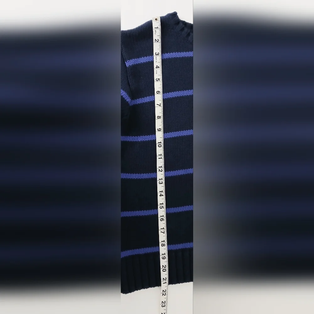 Polo Ralph Lauren Navy & Blue‎ Striped Boys Size M Crewneck Sweater Pullover